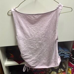 Pink tight ruched crop tank top